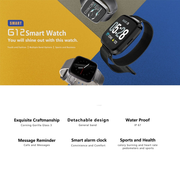 DTNO.1 G12 1.3 inches OLED Color Screen Smart Bracelet IP67 Waterproof, Nylon Watchband, Support Call Reminder /Heart Rate Monitoring /Sedentary Reminder /Multi-sport Mode